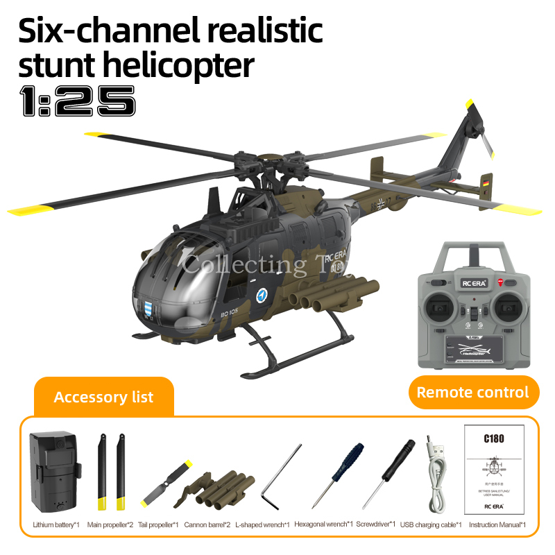 Rc Era C180 Bo105 1/25 Scale 6 - Rc Helicopter Gyro avaliação e preço