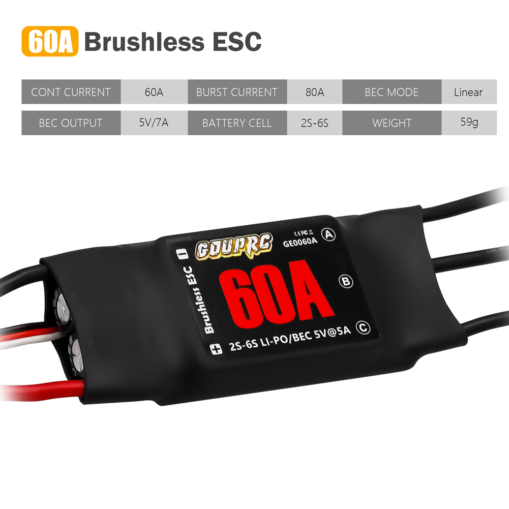 60A Brushless ESC 2-6S Electri - Rc Helicopter Electric avaliação e preço
