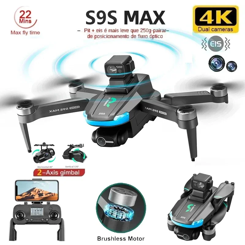NEW S9S MAX MINI Drone 4K 2-Ax - Rc Helicopter Case avaliação e preço