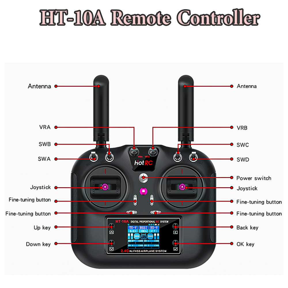 Hotrc HT-10A 2.4G 10CH Transmi - Rc Helicopter Battery avaliação e preço