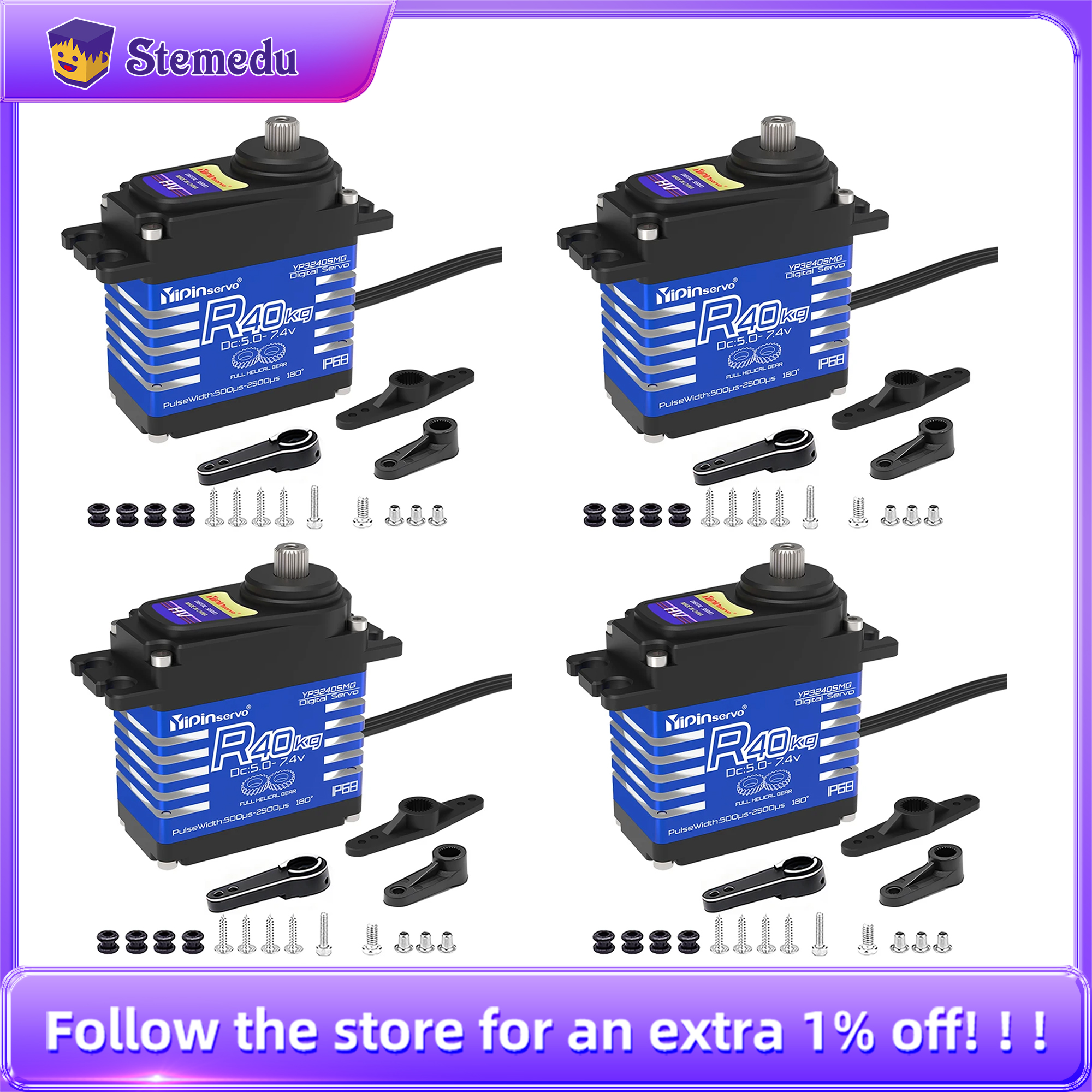 4PCS YiPinservo 40kg Metal Gea - Rc Helicopter Servo avaliação e preço