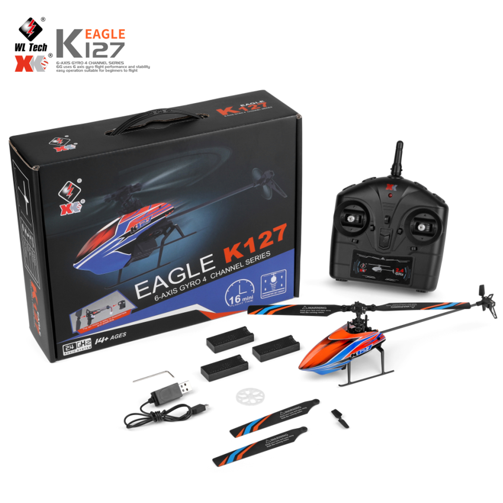 WLtoys XK K127 4CH 6-axis Gyro - Rc Helicopter Gyro avaliação e preço